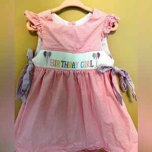 Gingham Embroidered Birthday Girl Dress 2T